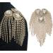 Crystal Gold Tassel Rhinestone Shoulder Epaulette Applique Patch - Sewing Accessory - Buy Online on GoSupps.com