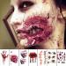 Halloween Temporary Face Tattoo Sticker 3D Zombie Scar Fake Bloody Wound for Cosplay Party Masquerade Prank Prop Decorations  Waterproof Sweatproof Makeup for Women Man kids