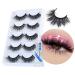 Lashes False Eyelashes Fluffy Russian Eyelash Strip Lash Wispy Handmade Cat Eye Lashes Volume Dramatic 5 Pairs 3D Thick Long Fake Lashes Natural Cross Fake Eye lashe for Party Cosplay