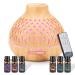 400ml aroma diffuser with 6x10ml essential oils set ultrasound humidifier with remote control electrical aromatherapy oil diffuser vague with 14-colored LED timer setting auto-off b-yellow