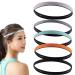 5 pieces of non -slip elastic sports headband sports hair band silicone elastic silicone sports headbands for women men yoga and golf