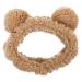 minkissy Bear Face Wash Headband Makeup Hair Wrap Fabric Korean Version Spa Hair Hoop for Women Girls Khaki