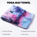 Drishti Brands Hot Yoga Mat Towel | Anti-Slip Grips | Sweat Absorbent | 24x72 Standard Size | Blue & Pink Tie Dye | For Yoga, Bikram, Pilates - Buy Online on GoSupps.com