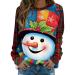 Women's Christmas Sweatshirts Cute Snowman Penguin Print O-Neck Raglan Top Shirt Pullover Comfy Warm Xmas Jumper Winter Long Sleeve Tops Loose Tunic Top Sweaters Sky Blue M