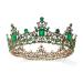 DZRYBNXF Baroque Queen Crystal Crown Bridal Tiaras and Crowns for Women  Crystal Crown Vintage Princess Tiara Rhinestone (Green)
