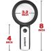 Lnchett 30X Magnifying Glass with Light | Large Reading Magnifier with 18 LED Lights | Illuminated Magnifier for Reading, Exploring, Jewelry | 3 Light Modes - Buy Online on GoSupps.com