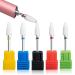 YUEMING 5 pcs Ceramic Nail Drill Bits Set Safety Cuticle Clean Gel Remove 3/32" Professional Grinding Wheel Grinding Head Nail Cutter Tips Set for Manicure Pedicure Nail Care (A)