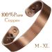XL Wide Copper Magnetic Bracelet Men Pure Copper Bangle Cuff Holistic Magnetic Band with 6 Strong Neodymium Magnets Adjustable-CB (XL: Wrist 22-24cm/8.6-9.5") - Buy Online on GoSupps.com