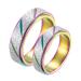 Whoiy Matching Rings Gay ring engagement woman stainless steel 2 pieces multi -color rotating rainbow ring matt 6mm for couple lovers woman62+mann65