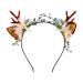 Minkissy Christmas antler headband reindeer with ears rip of hair floral hair band for Christmas celebration for women girls (different patterns) pattern 2