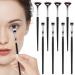 8pcs Folding Angle Scalloped Lash Brush 2024 Upgrade Mascara Fan Brush for Upper Lower Eye Lash Multifunctional Angled Fan Shaped Eyelash Brush Lash Wand Brush Makeup Tool Black