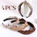 BETESSIN 4pcs Leopard Print Hairband Set | Wide Headbands for Women & Girls | Stylish Knot & Heart Hair Accessories - Buy Online on GoSupps.com