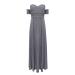 Hanxiulin ladies long-sleeved evening dress V-neck party dress mesh insert tight cocktail dress buttoned dress dressed dress dress festive dress for women gray xl xl