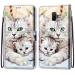 Nadoli mobile phone case leather for Samsung Galaxy J6 Plus colorful painted cute cat carrying cake map compartment magnet stand protective case wallet leather bag pocket etui samsung galaxy j6 plus cute cat