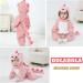 Doladola Baby Dinosaur Hooded Onesie | Infant Pajamas Romper (0-3 Months) - Dusty Pink - Buy Online on GoSupps.com