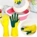 BUSOTH Washing And Cleaning Gloves Garden Kitchen Tableware Sponge Finger Rubber Household Cleaning Gloves Dishwashing Gloves Yellow - Buy Online on GoSupps.com
