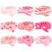 WHAVEL 9 Pack Pink Spa Headband for Washing Face Makeup Headband Skincare Headbands Face Wash Headband Bow Headbands Facial Headband Fluffy Headband Hair Band for Washing Face (Type 2)
