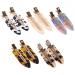 Magicsky 10PCS No Bend Hair Clips for Styling, Acrylic Resin Flat Clip, No Crease Curl Small Pin, Bang Seamless Hair Barrette Tool for Makeup-Hairstyle Accessories for Women Girls, Leopard White Black