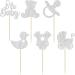 Gyufise 36Pcs Oh Baby Cupcake Toppers Glitter Pacifier Baby Carriage Bear Baby Shower Cupcake Picks for Gender Reveal Baby Shower Kids Birthday Party Supplies Silver Silver-1 - Buy Online on GoSupps.com