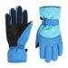 Pesaat gloves children winter waterproof ski gloves girls slipproof windproof warm finger gloves boys fist gloves royal blue 11-16 years