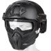 VPZenar Airsoft Helmet and Mask, Airsoft Helmet with Front NVG Mount and Side Rail, Airsoft Mask Full Face and Paintball Mask with Detachable Anti Fog Goggles,Tactical Airsoft Gear Clear