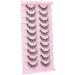 Winifred M Clear Band Short False Eyelashes - Natural Look D Curl Faux Mink Wispy Lashes | Multi-layered Strip Lash for a Soft and Reusable Fluffy Finish - 10 pairs - Buy Online on GoSupps.com