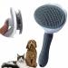Cat Brush Dog Brush - PetGroom Self Cleaning Pet Grooming Brush for Short or Long Haired Cats Puppy Kitten Massage to Remove Loose Undercoat Mats Reduce Shedding Up To 95%. Grey