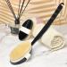 OWIIZI Black Bath Brush - Wooden Curved Long Handle Exfoliating Body Brush with Natural Bristles - 18.1 inch Handle for Back Scrubbing, Wet or Dry - Buy Online on GoSupps.com