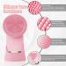 Rechargeable Silicone Facial Cleansing Brush - Waterproof 5 Strengths Perfect for Deep Cleaning & Exfoliating - Ideal Gift for Women - Pink - Buy Online on GoSupps.com