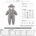 Haokaini Newborn Bear Warmer Snowsuit | Cotton Fleece Hooded Romper for Baby Girls Boys 6-9 Months - Grey - Buy Online on GoSupps.com
