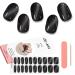 Kalolary Black Gel Nail Wrap Strips Cat Eye Black Full Nail Wrap Gel Nail Art Polish Sticker Long-Lasting Gel Nail Wrap with Nail File and Stick(UV/LED Lamp Required)