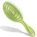 Ninabella Bio Hairbrush without Ziepen for women men & children - Discrining also for curls & long hair - unique professional detergent brush with a spiral spring - color light green