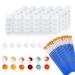 20 Strips 120 Pots Empty Paint Strips Mini Paint Cup Pots Storage Containers with Lids 20 Pieces Paint Brushes Arts Crafts Supplies for Kids Classrooms Schools Paintings Art Festivals(3ml/0.1oz) 20 Strips+20 Flat Brush