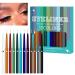 Glitter Eye Liner Set | 12 Colors Glitter Eye Liners - Sweatproof Makeup Colors Waterproof Eye Liners Long Lasting Eye Colors for Women Girls