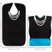 Shop Heveer Waterproof Bibs for Adults | Stylish Black Pearl Chain Pattern with Crumbs Compartment & Push Buttons - Perfect for Seniors Men & Women - Buy Online on GoSupps.com