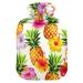 Hot Water Bottles with Cover Hawaiian Pineapple Flowers Hot Water Bag for Pain Relief Period Cramps Feet and Bed Warmer 2 Liter
