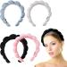 SEPIU Spa Headband For Women - Sponge Fabric Headband for Skincare  Puffy Headbands for Women  Makeup Headband  Headband for Washing Face  Makeup Removal Headband  Shower Headband black