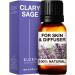 Kukka Clary Sage Essential Oil for Diffuser - 100% Natural Clary Sage Oil Essential Oil - Clary Sage Essential Oil for Skin Hair Growth & Aromatherapy (10 ml) Clary Sage 10.00 ml (Pack of 1)