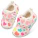 JOINFREE Baby Girl First Walking Shoes Anti-Slip Plush Baby Boys Slipper Shoes Cozy Toddlers Shoes 6.5/7 UK Child Pink Loving