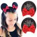 Bartosi Mouse Ears Minnie Ears Hair Clips Sequin Mouse Ears Clip Disney Hair Clip Cute Hair Bows Barrettes Costume Theme Party Hair Accessories for Women Girls (2 PCS) Set 1