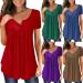 Women's Plus Size Army Green Floral Tank Top - V-Neck Summer Sleeveless Tunic Blouse, Size XL - Buy Online on GoSupps.com