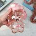 Xbaihuix Kawaii Bear Straw Bottle - Large Capacity Cartoon Kids Bear Water Bottle | Cute Pink Design with Double Drink Ports, Strap, and Straw - Buy Online on GoSupps.com