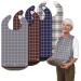 4 Pack Adult Bibs for Eating - Bravace Washable Reusable Waterproof Clothing Protector with Detachable Crumb Catcher, Bibs for Elderly Women and Men, Senior Citizen Feeding Bibs - Unisex