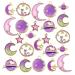 24 Pcs Assorted Gold Plated Enamel Cat Moon Star Celestial Charm Pendant DIY for Earrings Necklace Bracelet Jewelry Making and Crafting (M582-Purple)