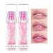 Bekoeen 2Pcs Magic Color Changing Lip Oil Lipstick Big Brush Hydrating Glimmer Glow Oil Long Lasting Moisturizing Smooth Non-Sticky Lip Gloss Lip Balm Fresh Lip Oil Stain Girl's Lip Care (light pink)
