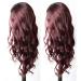 ANDRIA 99j Lace Front Wig 24 Inch Loose Wave Ombre Burgundy Red Synthetic Hair for Black Women - Buy Online on GoSupps.com