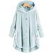 Hanxiulin Women's Fleece Plush Jacket | Warm Hooded Long Coat | Windproof & Fluffy Outdoor Winter Jacket - Blue XXL - Buy Online on GoSupps.com