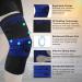 Knee Brace Compression Sleeve - Support for Arthritis Running Basketball | Side Spring & Silicone Pad - XXL (Black-Blue - Buy Online on GoSupps.com