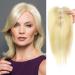Blonde Hair Topper 10 Inch Human Hair Topper for Women Clip in Wig Topper Real Hair Hair Toppers for Thinning Hair Women Wigs for Hair Loss in Women 613# (Lightest Blonde)