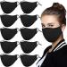 10 Pack Black Reusable Cloth Face Masks | Adjustable Washable & Breathable Protection for Men & Women - Buy Online on GoSupps.com